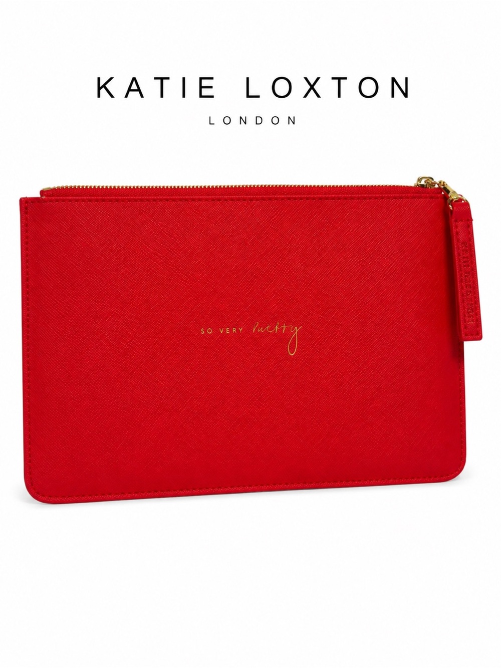 Katie Loxton Red Zip Pouch - "So Very Pretty"